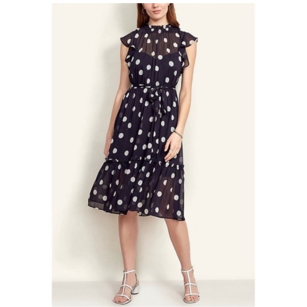 Ann Taylor Polka Dot Summer Midi Dress